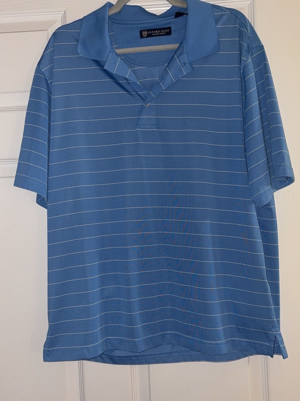 Oxford Golf Men’s Light Blue Striped Polo
